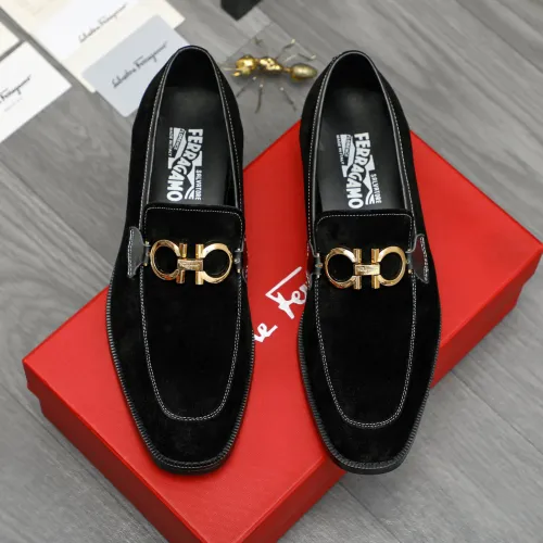 Replica Salvatore Ferragamo Leather Shoes For Men #1399136 $80.00 USD for Wholesale