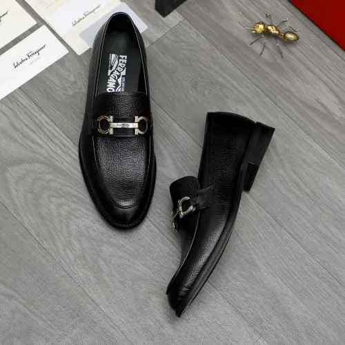 Replica Salvatore Ferragamo Leather Shoes For Men #1399143 $82.00 USD for Wholesale