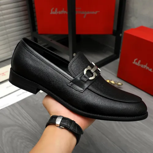 Replica Salvatore Ferragamo Leather Shoes For Men #1399143 $82.00 USD for Wholesale