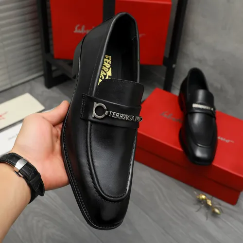 Replica Salvatore Ferragamo Leather Shoes For Men #1399154 $85.00 USD for Wholesale