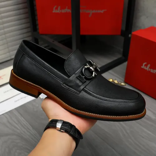 Replica Salvatore Ferragamo Leather Shoes For Men #1399159 $125.00 USD for Wholesale