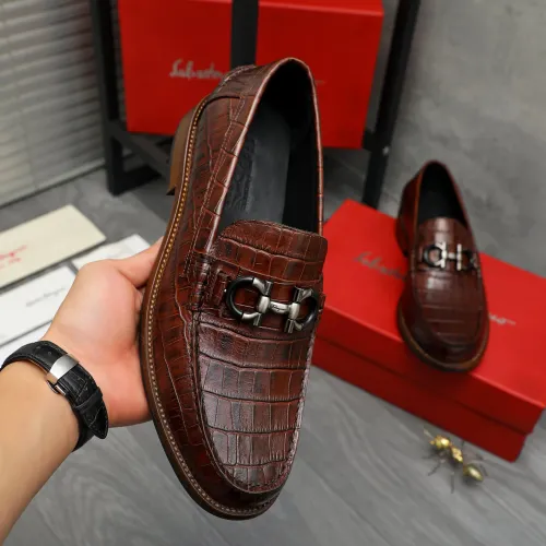 Replica Salvatore Ferragamo Leather Shoes For Men #1399161 $125.00 USD for Wholesale
