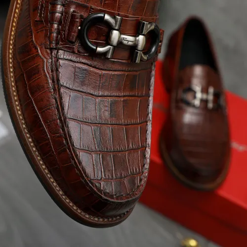 Replica Salvatore Ferragamo Leather Shoes For Men #1399161 $125.00 USD for Wholesale
