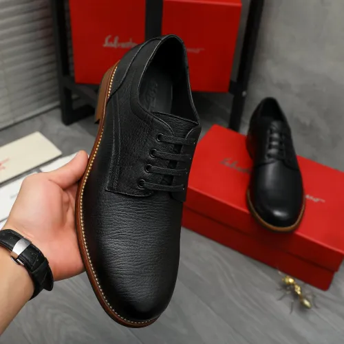 Replica Salvatore Ferragamo Leather Shoes For Men #1399163 $125.00 USD for Wholesale