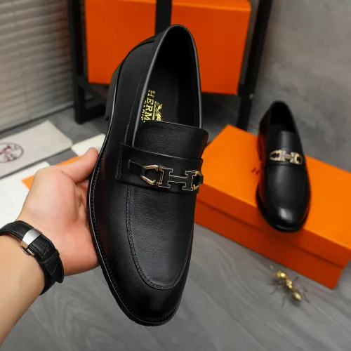 Replica Hermes Leather Shoes For Men #1399243 $85.00 USD for Wholesale