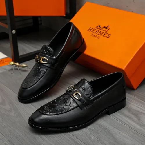 Replica Hermes Leather Shoes For Men #1399244 $85.00 USD for Wholesale