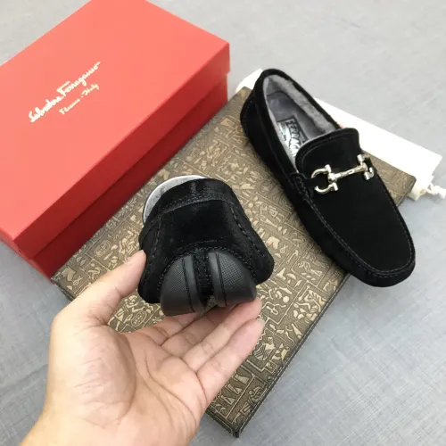 Replica Salvatore Ferragamo Leather Shoes For Men #1399437 $98.00 USD for Wholesale