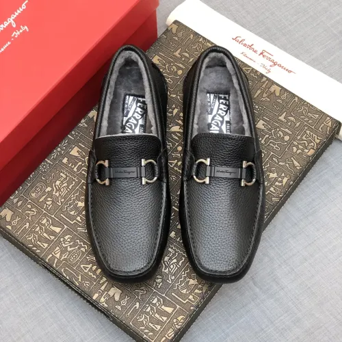 Replica Salvatore Ferragamo Leather Shoes For Men #1399440 $98.00 USD for Wholesale