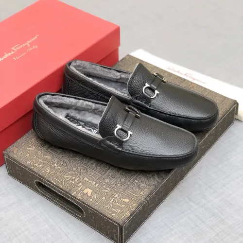 Replica Salvatore Ferragamo Leather Shoes For Men #1399440 $98.00 USD for Wholesale