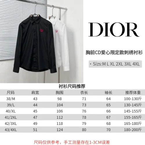 Replica Christian Dior Shirts Long Sleeved For Men #1399647 $64.00 USD for Wholesale
