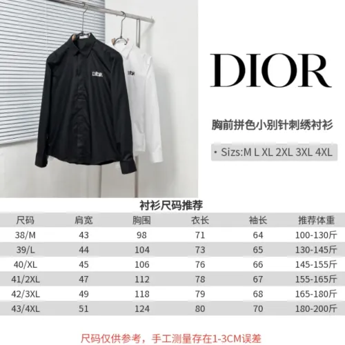 Replica Christian Dior Shirts Long Sleeved For Men #1399651 $64.00 USD for Wholesale