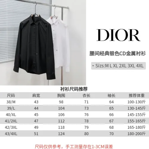 Replica Christian Dior Shirts Long Sleeved For Men #1399666 $64.00 USD for Wholesale