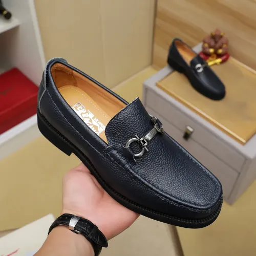 Replica Salvatore Ferragamo Leather Shoes For Men #1399780 $98.00 USD for Wholesale