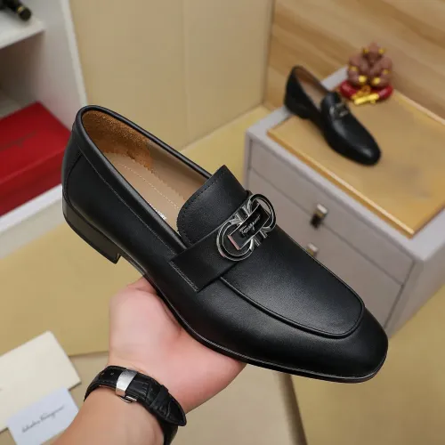 Replica Salvatore Ferragamo Leather Shoes For Men #1399795 $108.00 USD for Wholesale