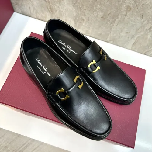 Replica Salvatore Ferragamo Leather Shoes For Men #1399988 $105.00 USD for Wholesale