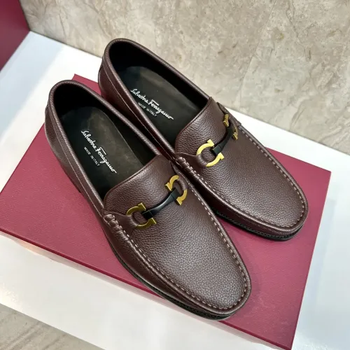Replica Salvatore Ferragamo Leather Shoes For Men #1399989 $105.00 USD for Wholesale