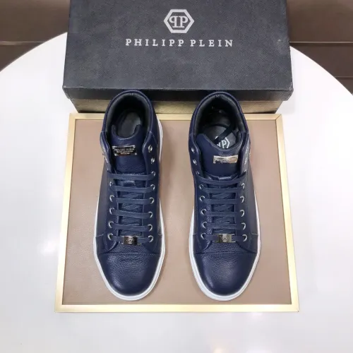 Replica Philipp Plein PP High Tops Shoes For Men #1400012 $88.00 USD for Wholesale