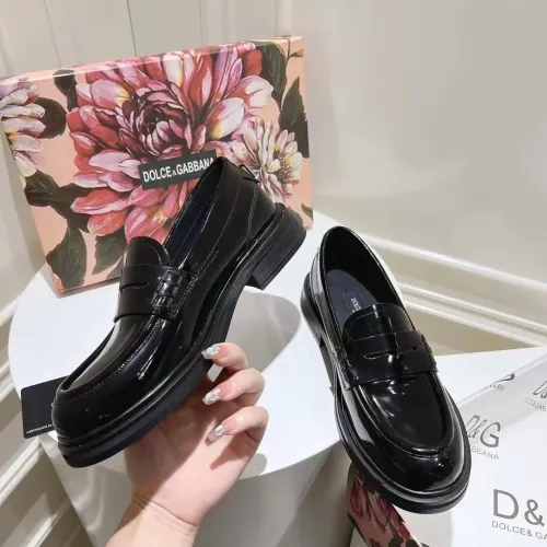 Replica Dolce & Gabbana D&G Leather Shoes For Women #1400759 $122.00 USD for Wholesale