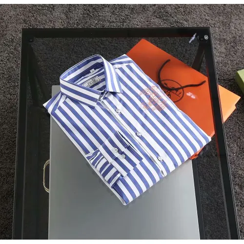Replica Hermes Shirts Long Sleeved For Men #1402042 $40.00 USD for Wholesale