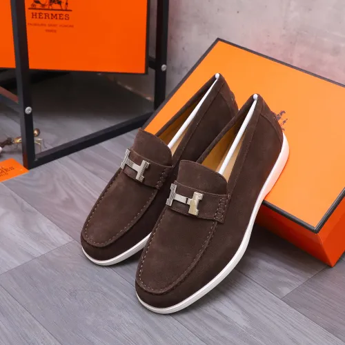 Replica Hermes Leather Shoes For Men #1407763 $102.00 USD for Wholesale
