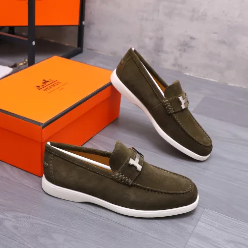 Replica Hermes Leather Shoes For Men #1407764 $102.00 USD for Wholesale