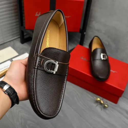 Replica Salvatore Ferragamo Leather Shoes For Men #1407790 $82.00 USD for Wholesale