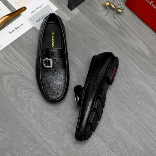 Replica Salvatore Ferragamo Leather Shoes For Men #1407791 $82.00 USD for Wholesale