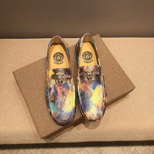 Versace Leather Shoes For Men #1408363 $76.00 USD, Wholesale Replica Versace Leather Shoes