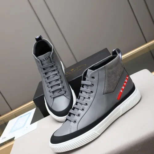 Prada High Top Shoes For Men #1408402 $82.00 USD, Wholesale Replica Prada High Top Shoes