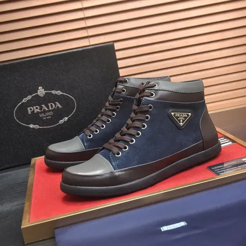 Prada High Top Shoes For Men #1408514 $92.00 USD, Wholesale Replica Prada High Top Shoes