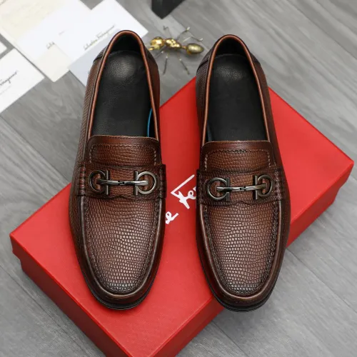 Replica Salvatore Ferragamo Leather Shoes For Men #1408683 $85.00 USD for Wholesale