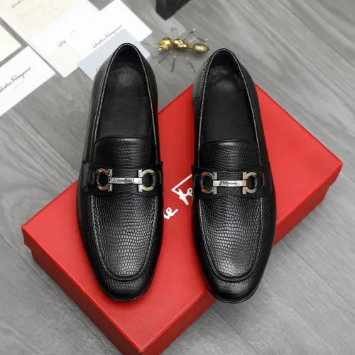 Replica Salvatore Ferragamo Leather Shoes For Men #1408688 $85.00 USD for Wholesale