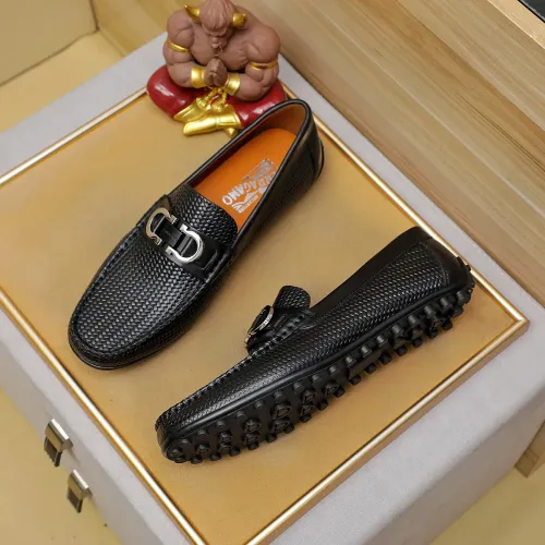 Replica Salvatore Ferragamo Leather Shoes For Men #1408692 $72.00 USD for Wholesale