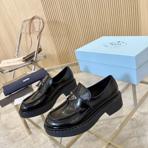 Prada Leather Shoes For Women #1408703 $100.00 USD, Wholesale Replica Prada Leather Shoes