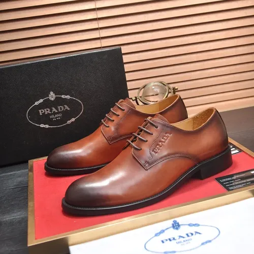 Prada Leather Shoes For Men #1408716 $98.00 USD, Wholesale Replica Prada Leather Shoes