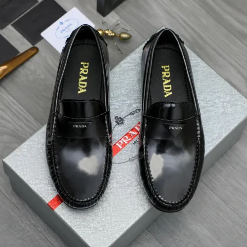 Replica Prada Leather Shoes For Men #1408721 $82.00 USD for Wholesale
