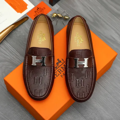 Replica Hermes Leather Shoes For Men #1408722 $82.00 USD for Wholesale