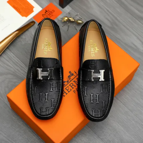 Replica Hermes Leather Shoes For Men #1408723 $82.00 USD for Wholesale