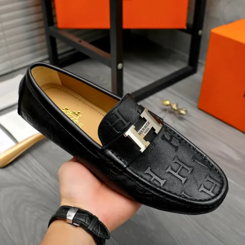 Replica Hermes Leather Shoes For Men #1408723 $82.00 USD for Wholesale