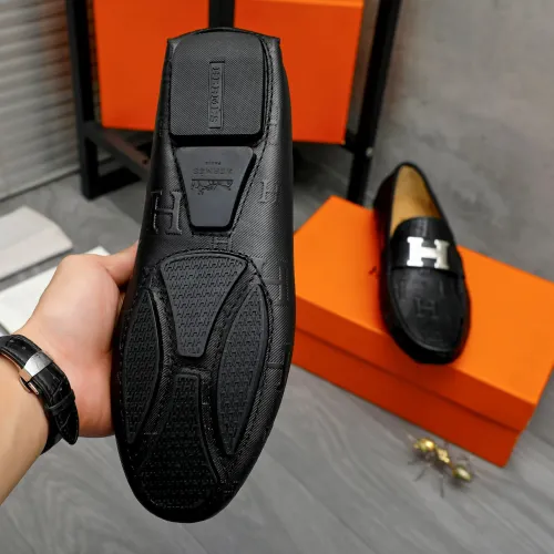 Replica Hermes Leather Shoes For Men #1408723 $82.00 USD for Wholesale