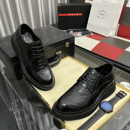 Replica Prada Leather Shoes For Men #1408757 $115.00 USD for Wholesale