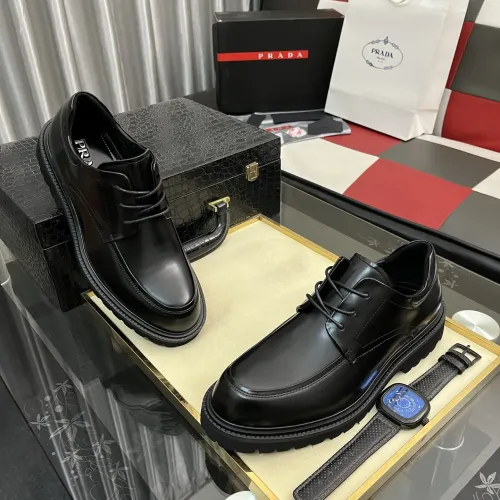 Replica Prada Leather Shoes For Men #1408761 $115.00 USD for Wholesale