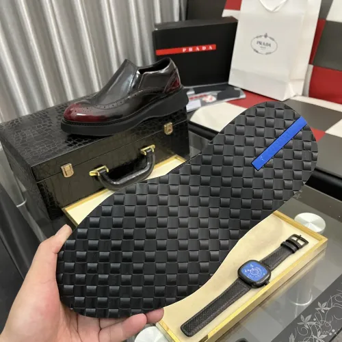 Replica Prada Leather Shoes For Men #1408766 $115.00 USD for Wholesale