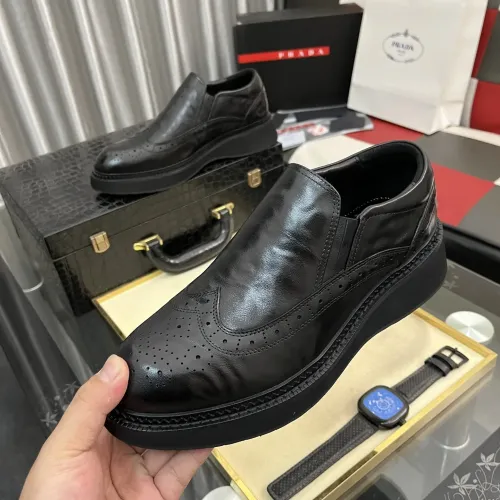 Prada Leather Shoes For Men #1408768 $115.00 USD, Wholesale Replica Prada Leather Shoes