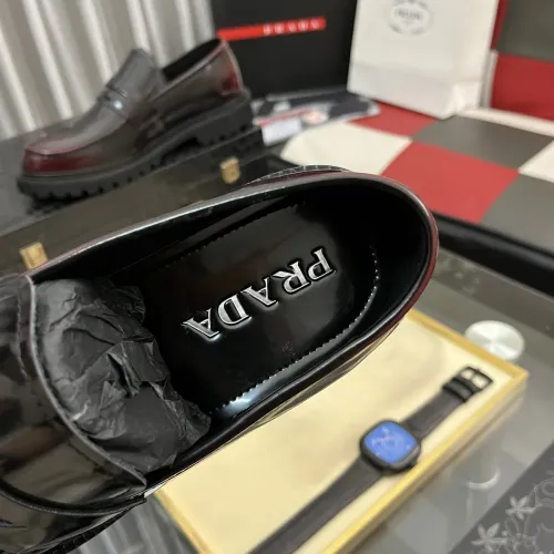 Replica Prada Leather Shoes For Men #1408769 $115.00 USD for Wholesale