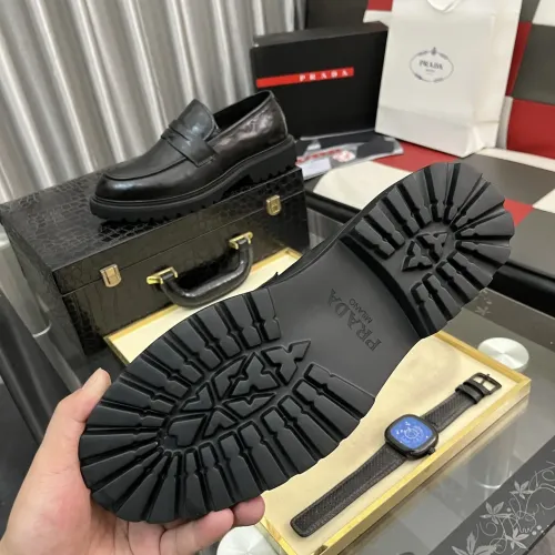 Replica Prada Leather Shoes For Men #1408771 $115.00 USD for Wholesale