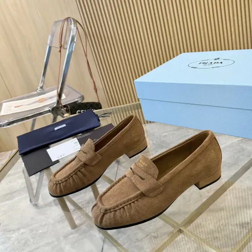 Prada Leather Shoes For Women #1409384 $102.00 USD, Wholesale Replica Prada Leather Shoes