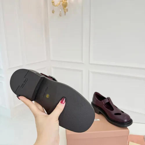 Replica MIU MIU Leather Shoes For Women #1409418 $102.00 USD for Wholesale