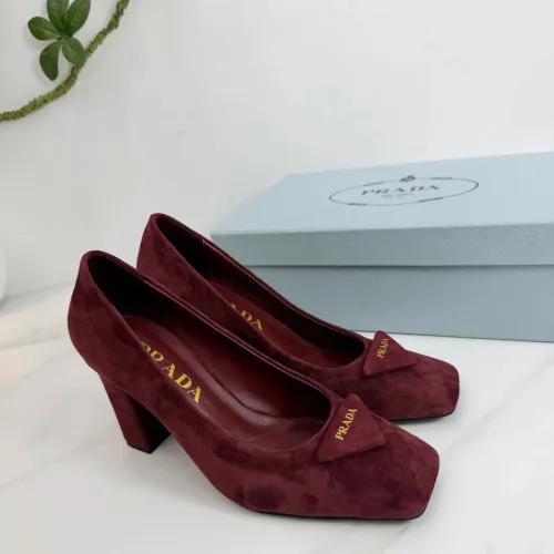 Prada High-heeled Shoes For Women #1409445 $102.00 USD, Wholesale Replica Prada High-heeled Shoes