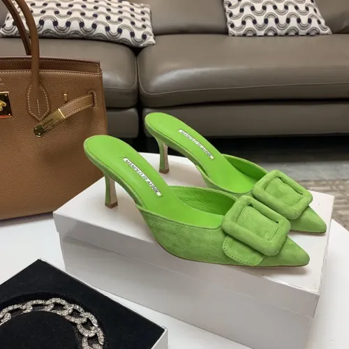 Replica Manolo Blahnik Slippers For Women #1409575 $96.00 USD for Wholesale